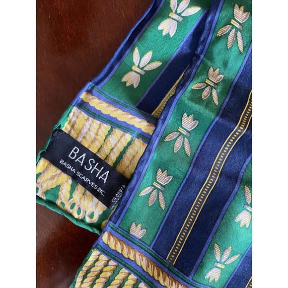 Basha Scarves 100% Silk Hand Rolled Scarf Stunning - Picture 4 of 5